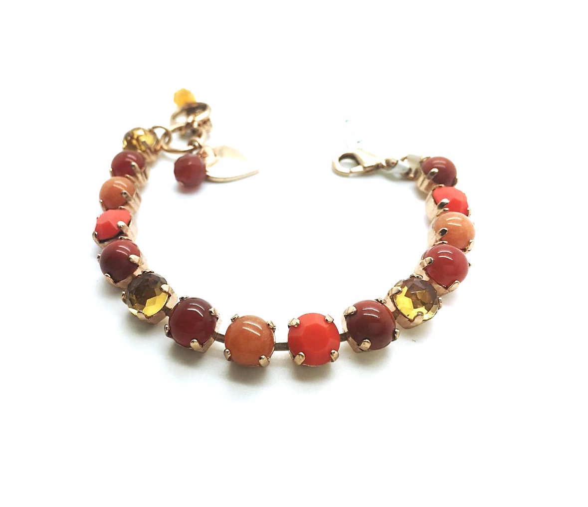 B-4252M-1005-RG (3) Mariana Bracelet Citrine & Austrian Crystals Ring Of Fire Nostalgia Coll. - Image 1