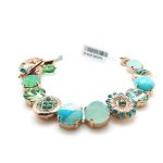 Mariana Bracelet Turquoise & Green Swarowski Flower Crystals Congo Africa Coll. - Image 3