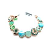 Mariana Bracelet Turquoise & Green Swarowski Flower Crystals Congo Africa Coll. - Image 2