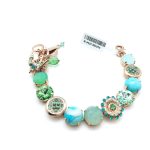 Mariana Bracelet Turquoise & Green Swarowski Flower Crystals Congo Africa Coll.