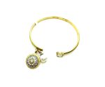 Bracelet By Mariana Woman Guardian Angel White Opal and Gray Swarovski Crystals