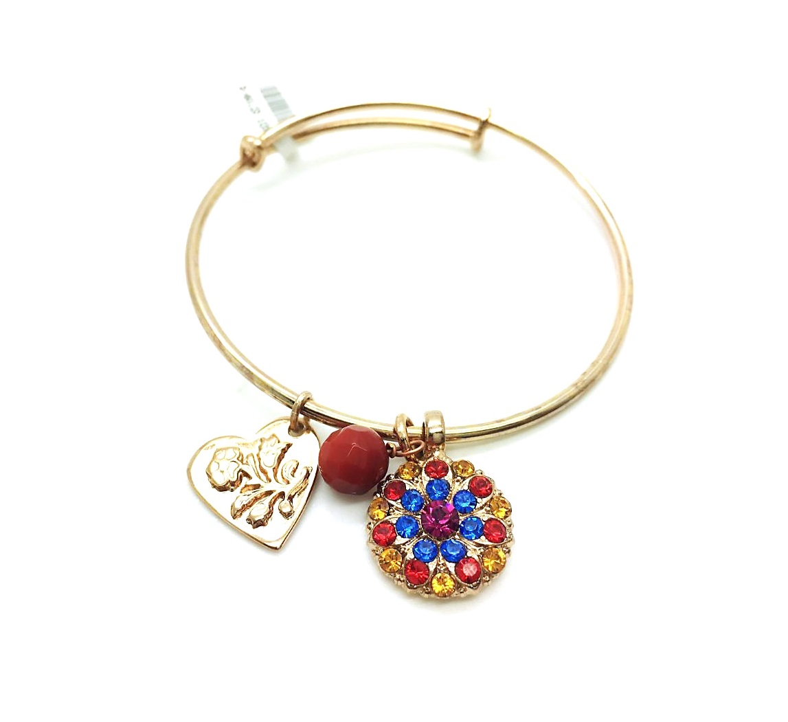 B-4612S-1037-RG (2) Bracelet By Mariana Woman Blue, Purple and Red Guardian Angel Swarovski Crystals - Image 1