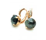 Earrings By Mariana Woman Pyrite Mineral and White Swarovski Crystals - Image 3