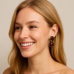 Earrings By Mariana Woman Unique Siam, Ruby and Burgundy Swarovski Crystals - Image 3