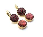 Earrings By Mariana Woman Unique Siam, Ruby and Burgundy Swarovski Crystals - Image 4