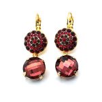 Earrings By Mariana Woman Unique Siam, Ruby and Burgundy Swarovski Crystals - Image 2