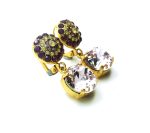 Mariana Earrings Bohemian Rhapsody Coll. Yellow, Earthy & Purple Austrian Crystals - Image 3