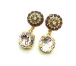Mariana Earrings Bohemian Rhapsody Coll. Yellow, Earthy & Purple Austrian Crystals