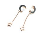 Earrings By Mariana Woman Half Moon and A Star Blue Swarovski Crystals