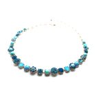 Necklace By Mariana Zambezi Africa Coll. Turquoise & Blue Flower Austrian Crystals - Image 3
