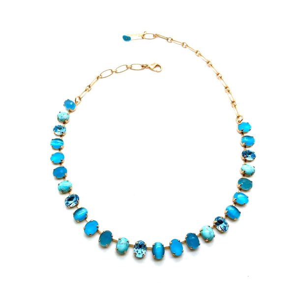 Mariana Necklace Turquoise and Blue Oval Crystals Zambezi Africa Coll.