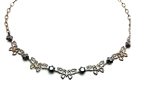 Necklace By Mariana Woman Beautiful Brass Butterflies Shape Hematite Swarovski Crystals - Image 3
