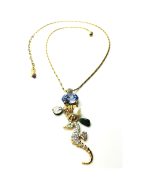 Mariana Necklace Pendant Seahorse & Velvet Oval St Lucia Caribbean Life Coll.