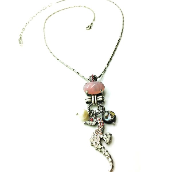 Necklace Pendant By Mariana Seahorse Rose Quartz Swarovski Crystals