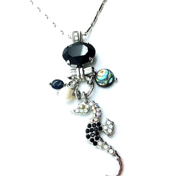 Necklace Pendant By Mariana Woman Seahorse Shell and Swarovski Crystals
