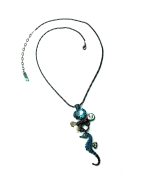 Mariana Necklace Pendant Seahorse and Blue Zircon Oval Crystal Bahamas Caribbean Life Coll. - Image 3