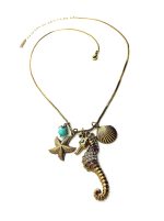 Mariana Seahorse Pendant Levender, Purple & Turquoise Swarovski Crystals St Lucia Caribbean Life Coll.