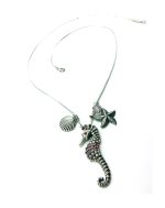 Necklace Pendant By Mariana Woman Seahorse Rose Quartz Mineral - Image 3