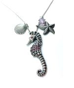 Necklace Pendant By Mariana Woman Seahorse Rose Quartz Mineral - Image 2