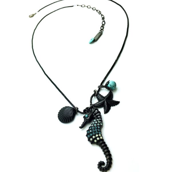 Mariana Pendant Necklace Seahorse Shape Howlite Chinese Turquoise Mineral Bahamas Caribbean Life Coll.