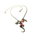 Mariana Pendant Necklace Seahorse,Starfish Coral Mineral & Swarovski Crystals St Barts Caribbean Life Coll.