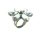 Mariana Ring Beautiful Flower Shape Clear, White and Mirror Swarovski Crystals English Gold Plated