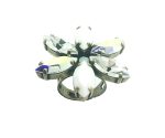 Mariana Ring Beautiful Flower Shape Clear, White and Mirror Swarovski Crystals English Gold Plated - Image 3