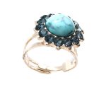 Mariana Ring Turquoise Mineral & Black Austrian Crystal Zanzibar Africa Coll. - Image 3