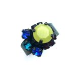 Mariana Ring Beautiful Yellow,Aqua & Blue Zircon Swarovski Crystals Fantasy Nirvana Coll. - Image 3
