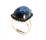 Mariana Ring Blue Cabochon & Swarovski Crystal Mood Indigo Caribbean Life Coll. - Image 3