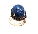 Mariana Ring Blue Cabochon & Swarovski Crystal Mood Indigo Caribbean Life Coll. - Image 2