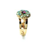 Ring By Mariana Woman Flower Shape Opal and Peridot Swarovski Crystals - Image 2