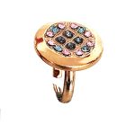 Mariana Ring Rose, Silver ,Blue & Indian Sapphire Austrian Crystals Madagascar Africa Coll. - Image 3