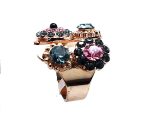 Mariana Ring Rose,Silver,Blue & Indian Sapphire Swarovski Crystals Madagascar Africa Coll.