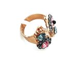 Mariana Ring Rose,Silver,Blue & Indian Sapphire Swarovski Crystals Madagascar Africa Coll. - Image 2