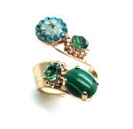 Mariana Ring Congo Africa Coll. Green Quartz & Austrian Crystals - Image 3