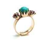 Mariana Ring Fuchsia, Turquoise & Topaz Swarovski Crystals Happy Day Nostalgia Coll.