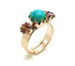 Mariana Ring Fuchsia, Turquoise & Topaz Swarovski Crystals Happy Day Nostalgia Coll. - Image 2
