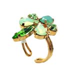 Ring By Mariana Caribbean Life Coll. Powder green, Opal, Peridot & Green Austrian Crystals