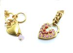 Bracelet By Mariana Woman Heart Shape Locket Pink and Opal Swarovski Crystals - Image 3