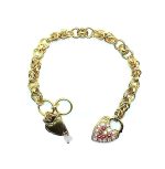 Bracelet By Mariana Woman Heart Shape Locket Pink and Opal Swarovski Crystals - Image 2