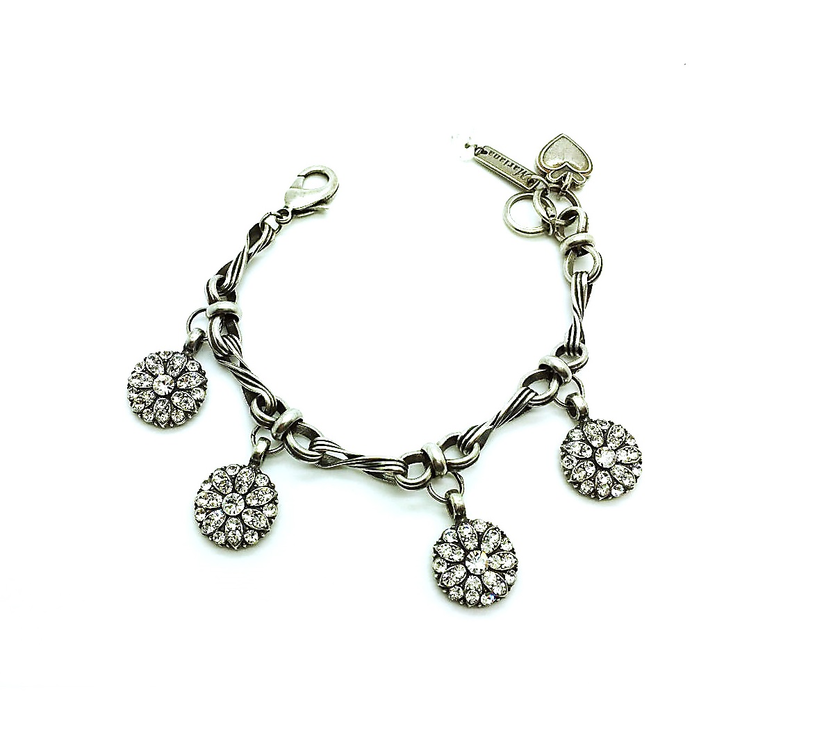B-4026 4-001001-SP (2) Mariana Bracelet Guardian Angel Charm Clear Austrian Crystals Shine Paradise Coll. - Image 1