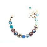 Mariana Bracelet Blue & Purple Flowers Shape Austrian Crystals Summer 2019 Special Coll. - Image 2