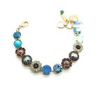 Mariana Bracelet Blue & Purple Flowers Shape Austrian Crystals Summer 2019 Special Coll.
