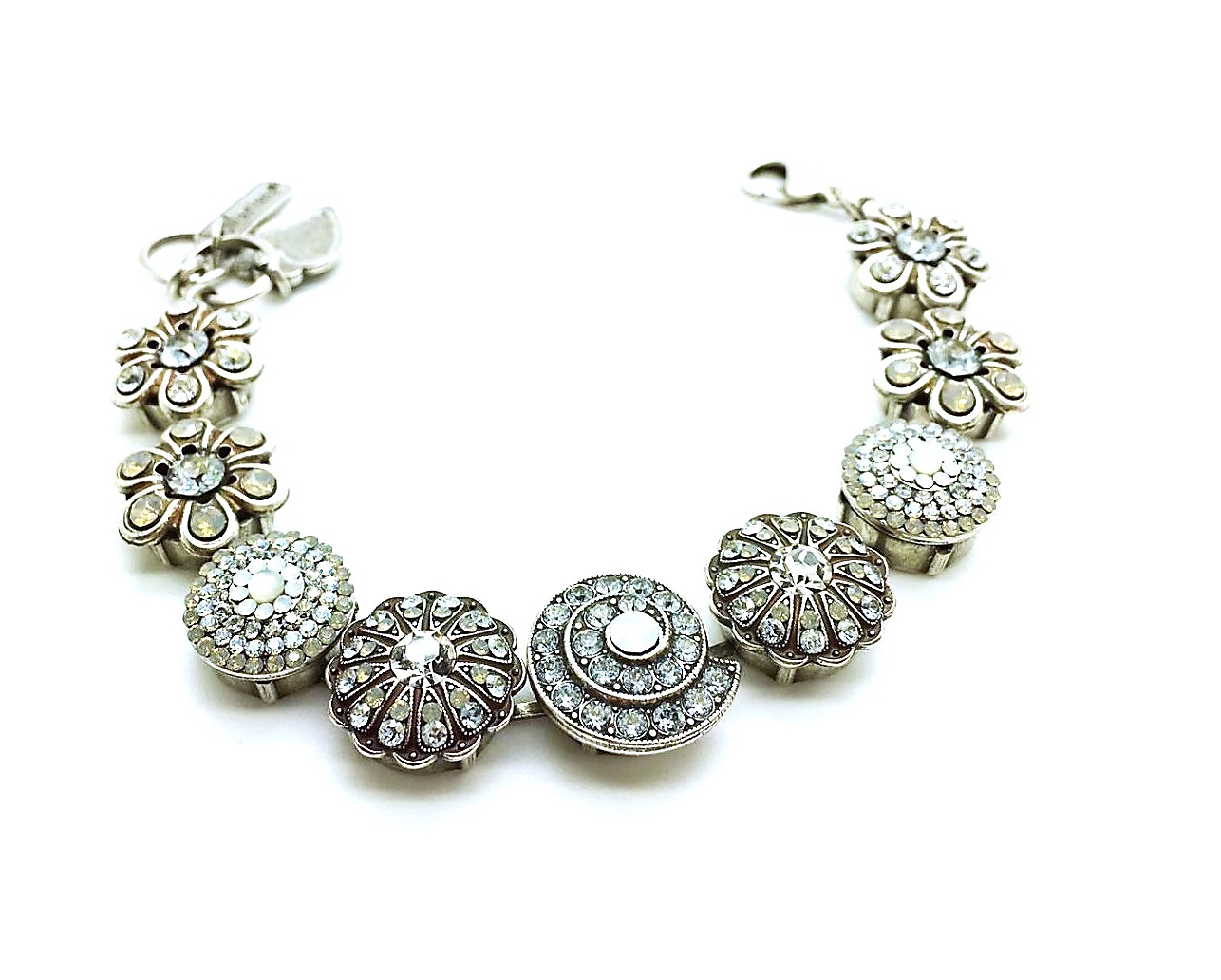 B-4079-1-1049-SP (2) Mariana Bracelet Opal & Shell Austrian Crystals Silk Road Coll. - Image 1