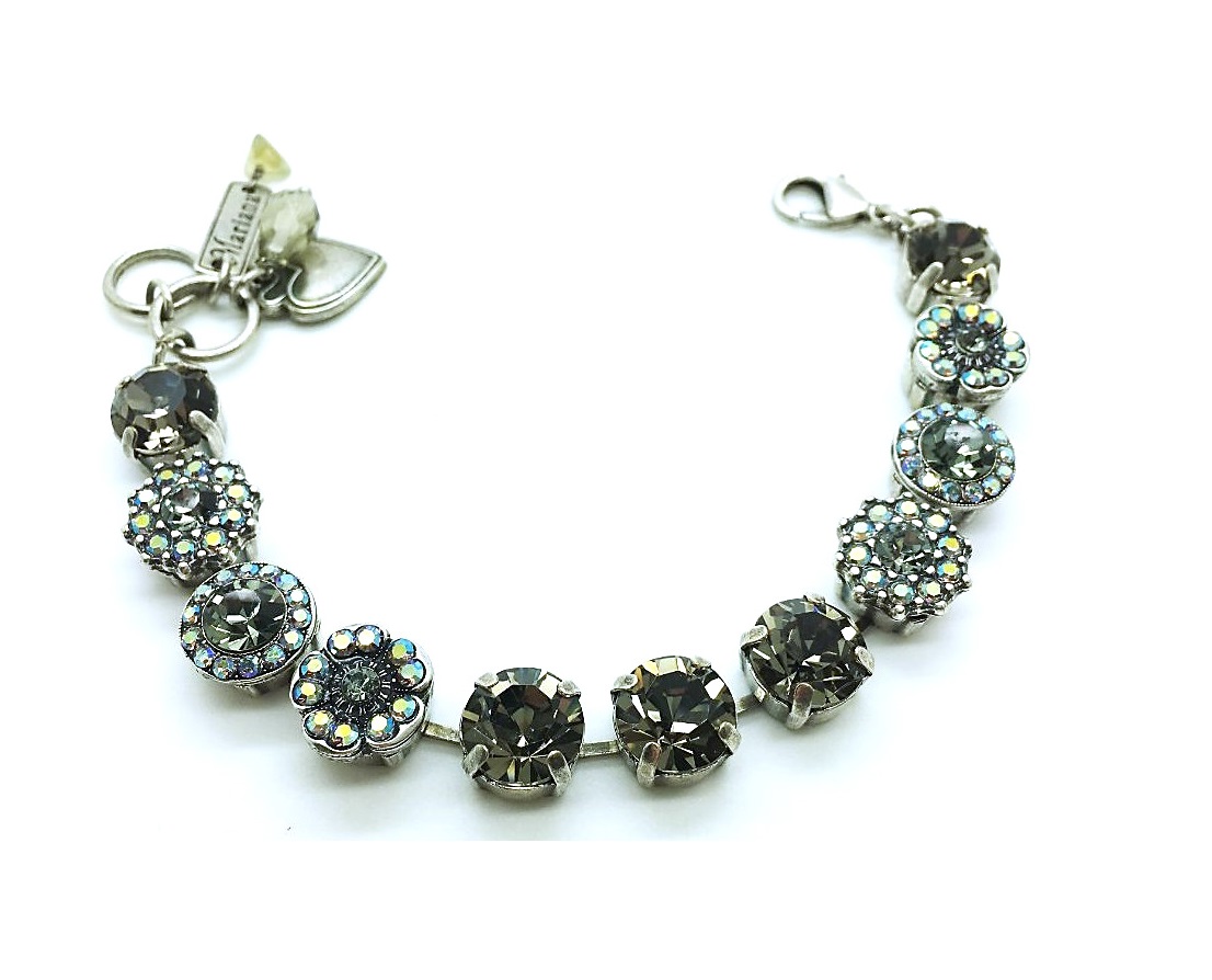 B-4084-215-SP (2) Mariana Bracelet Blue Aurore Boreale Flowers Austrian Crystal Martini Cocktail Hour Coll. - Image 1