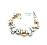 Mariana Bracelet White Shell and Flowers Shape Austrian Crystals My Treasures Coll. - Image 2