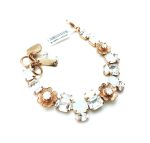 Mariana Bracelet White Shell and Flowers Shape Austrian Crystals My Treasures Coll.