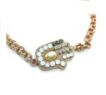 Bracelet By Mariana Woman Sparkling Hamsa Pearl and White Swarovski Crystals - Image 2
