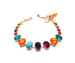 Mariana Bracelet Oval Shape Turquoise & Austrian Crystals Flower Masai Africa Coll. - Image 3